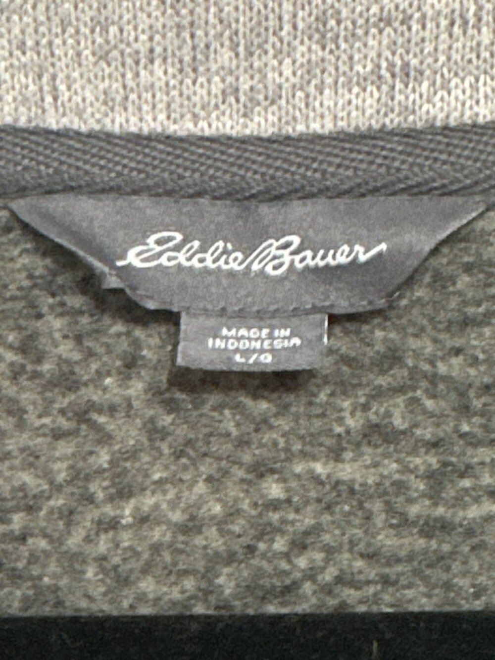 Eddie Bauer Mens Heathered Gray 1/4 Zip Sweater Fleece Pullover Large - Picture 5 of 9